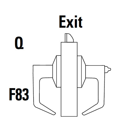 9K30Q16KS3626 Best 9K Series Exit Heavy Duty Cylindrical Lever Locks with Curved Without Return Lever Design in Satin Chrome