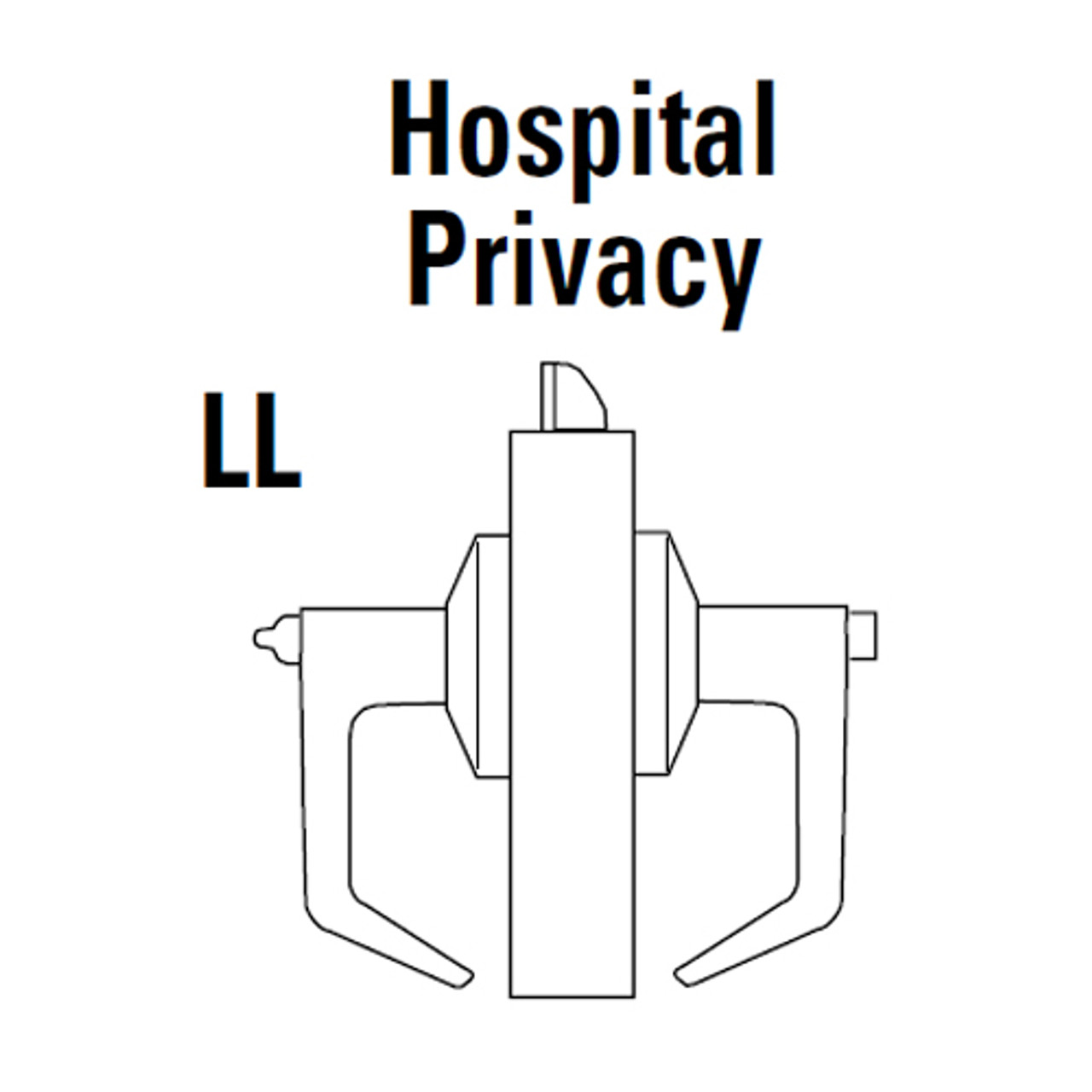 9K30LL14LSTK625 Best 9K Series Hospital Privacy Heavy Duty Cylindrical Lever Locks in Bright Chrome