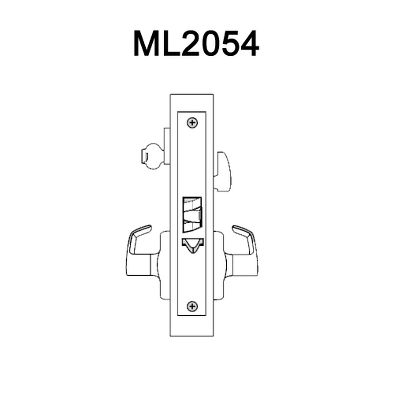 ML2054-LWA-605-CL6 Corbin Russwin ML2000 Series IC 6-Pin Less Core Mortise Entrance Locksets with Lustra Lever in Bright Brass