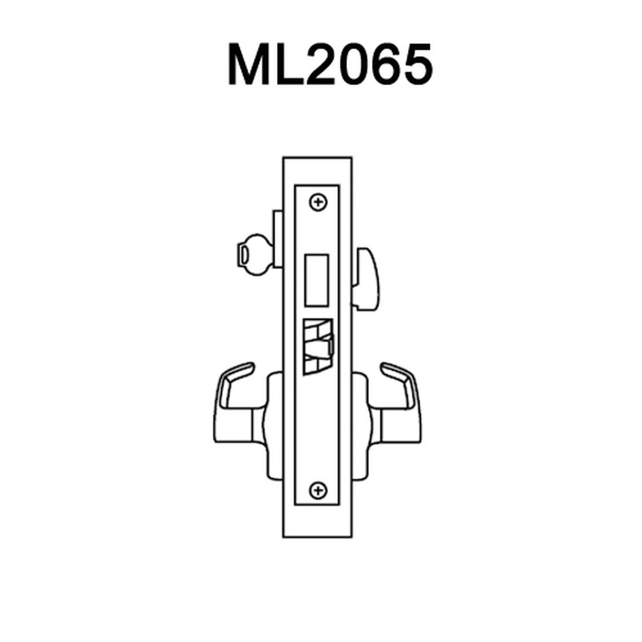 ML2065-LWA-606-LC Corbin Russwin ML2000 Series Mortise Dormitory Locksets with Lustra Lever in Satin Brass