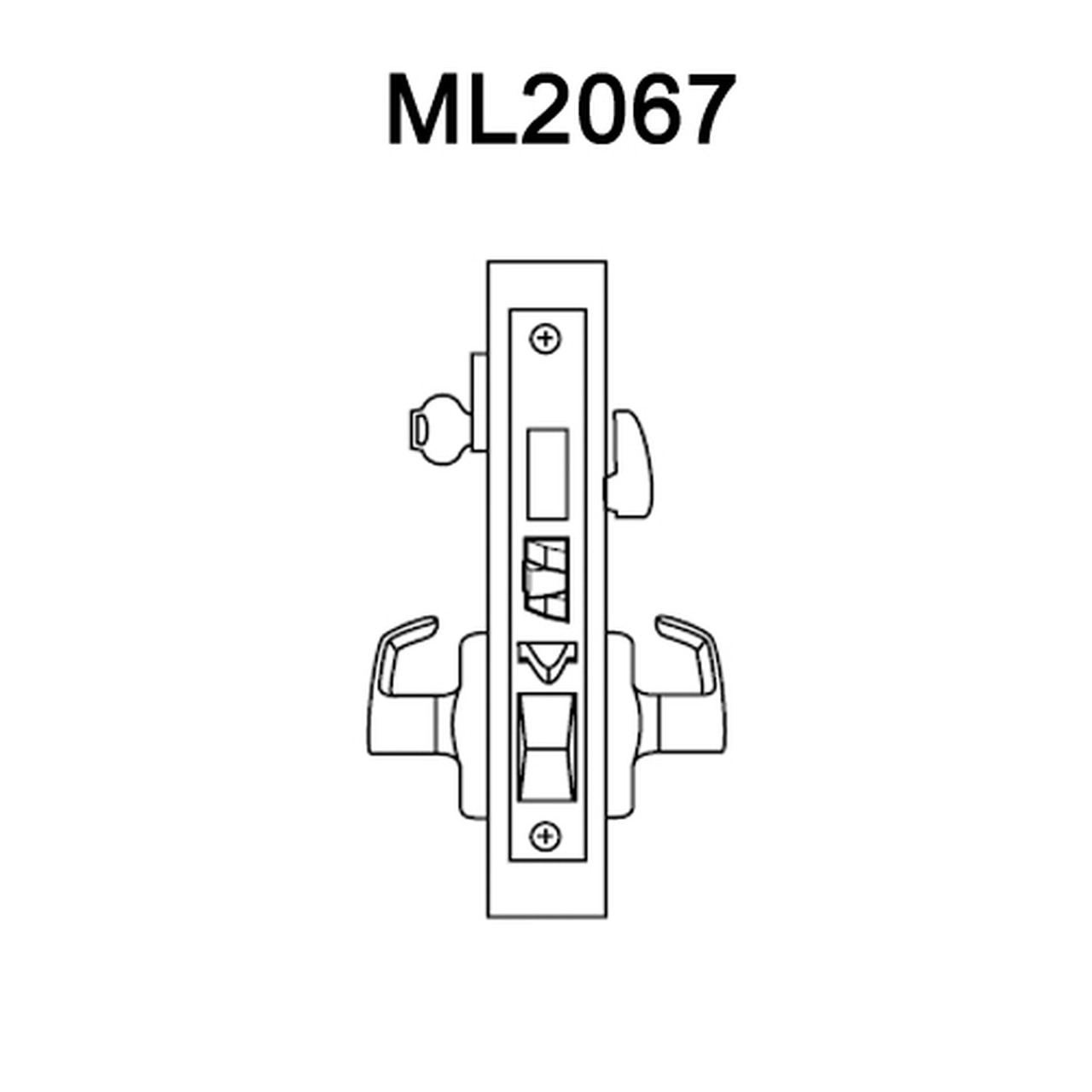 ML2067-LWA-630-LC Corbin Russwin ML2000 Series Mortise Apartment Locksets with Lustra Lever in Satin Stainless