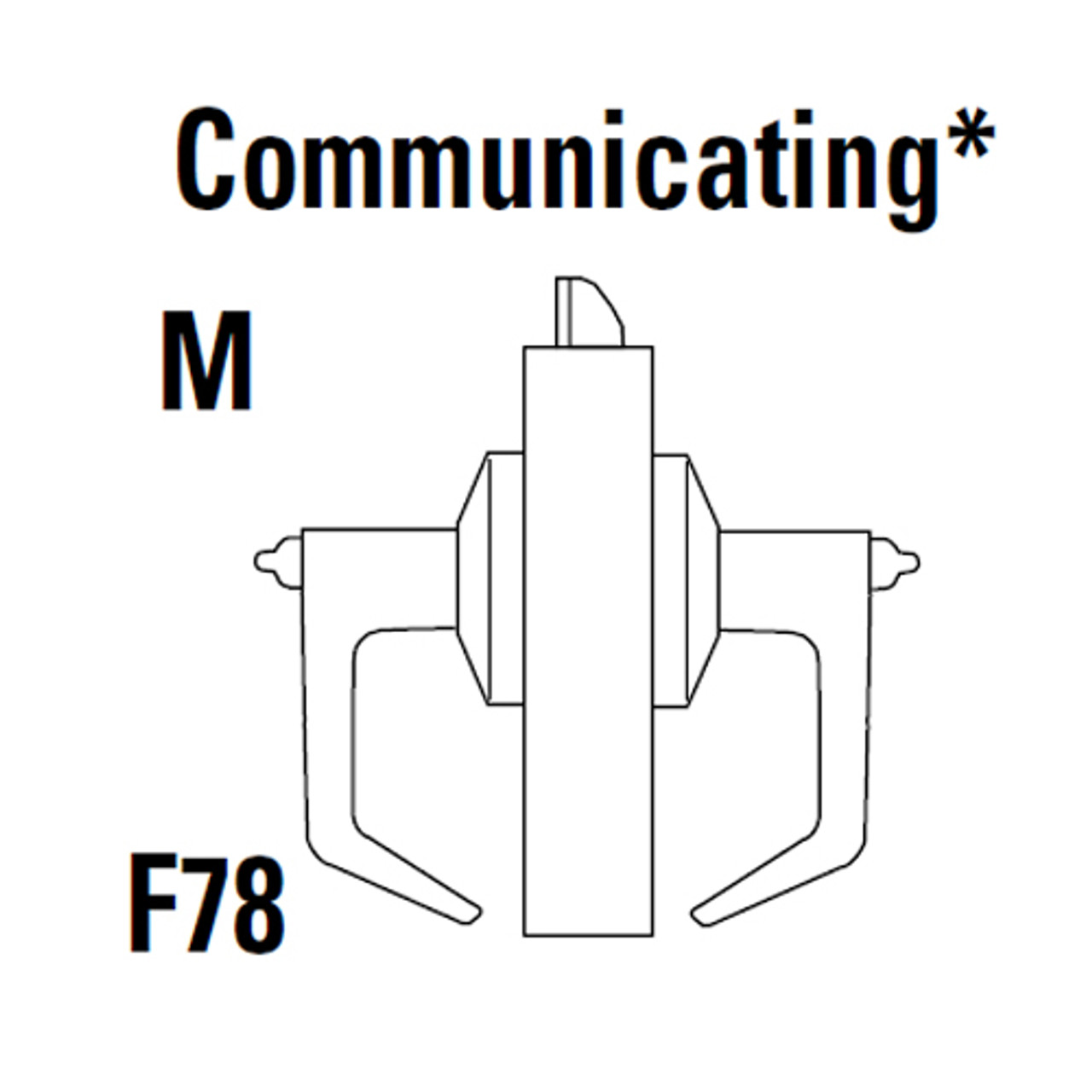 9K30M14CSTK605 Best 9K Series Communicating Heavy Duty Cylindrical Lever Locks in Bright Brass