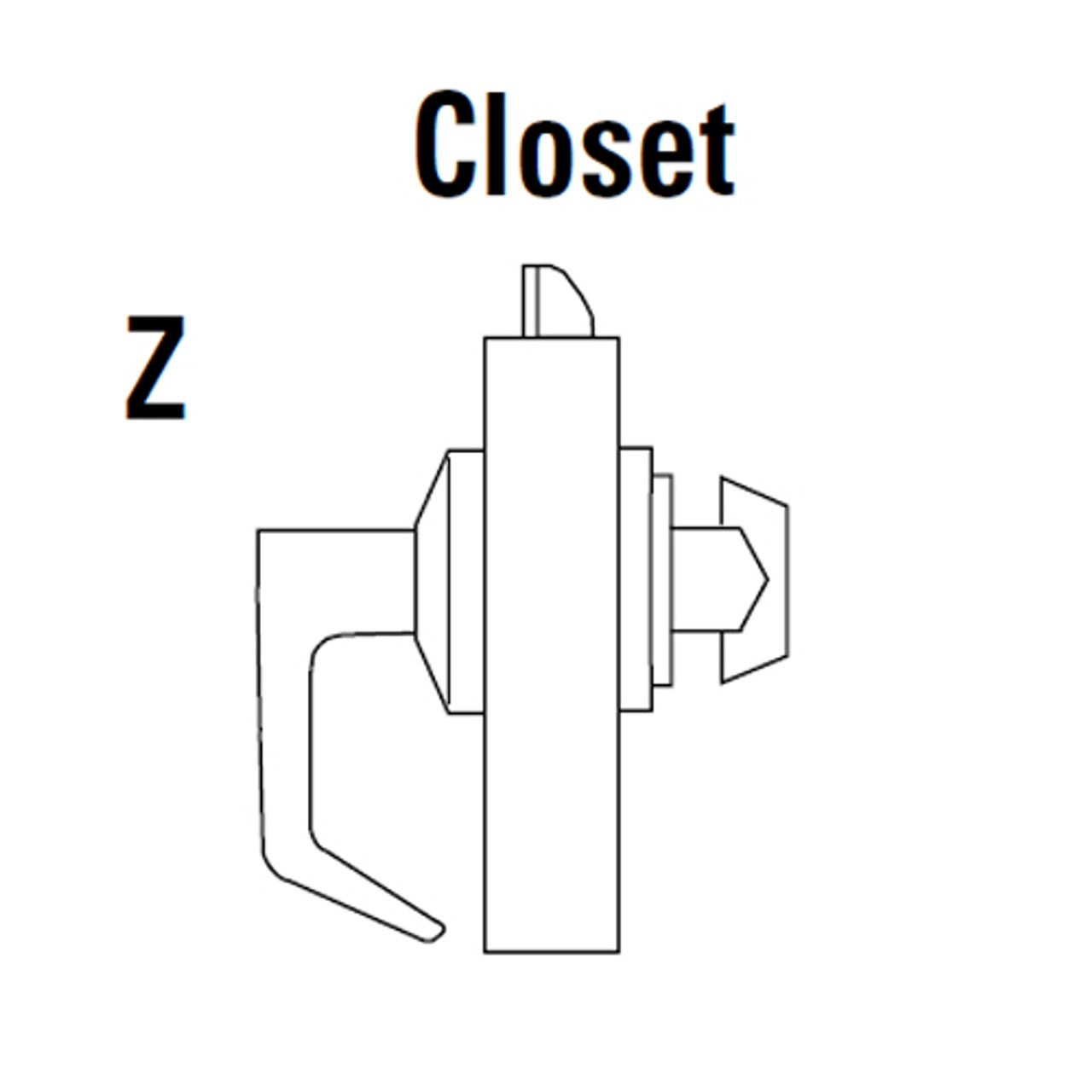 9K30Z14LS3618 Best 9K Series Closet Heavy Duty Cylindrical Lever Locks in Bright Nickel