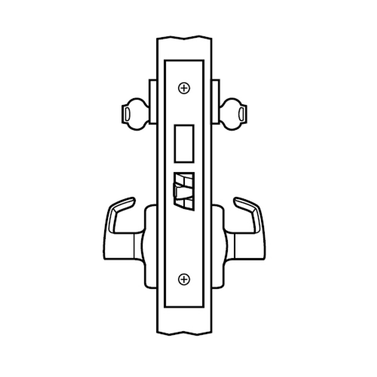 ML2022-LWA-629-LC Corbin Russwin ML2000 Series Mortise Store Door Locksets with Lustra Lever with Deadbolt in Bright Stainless Steel