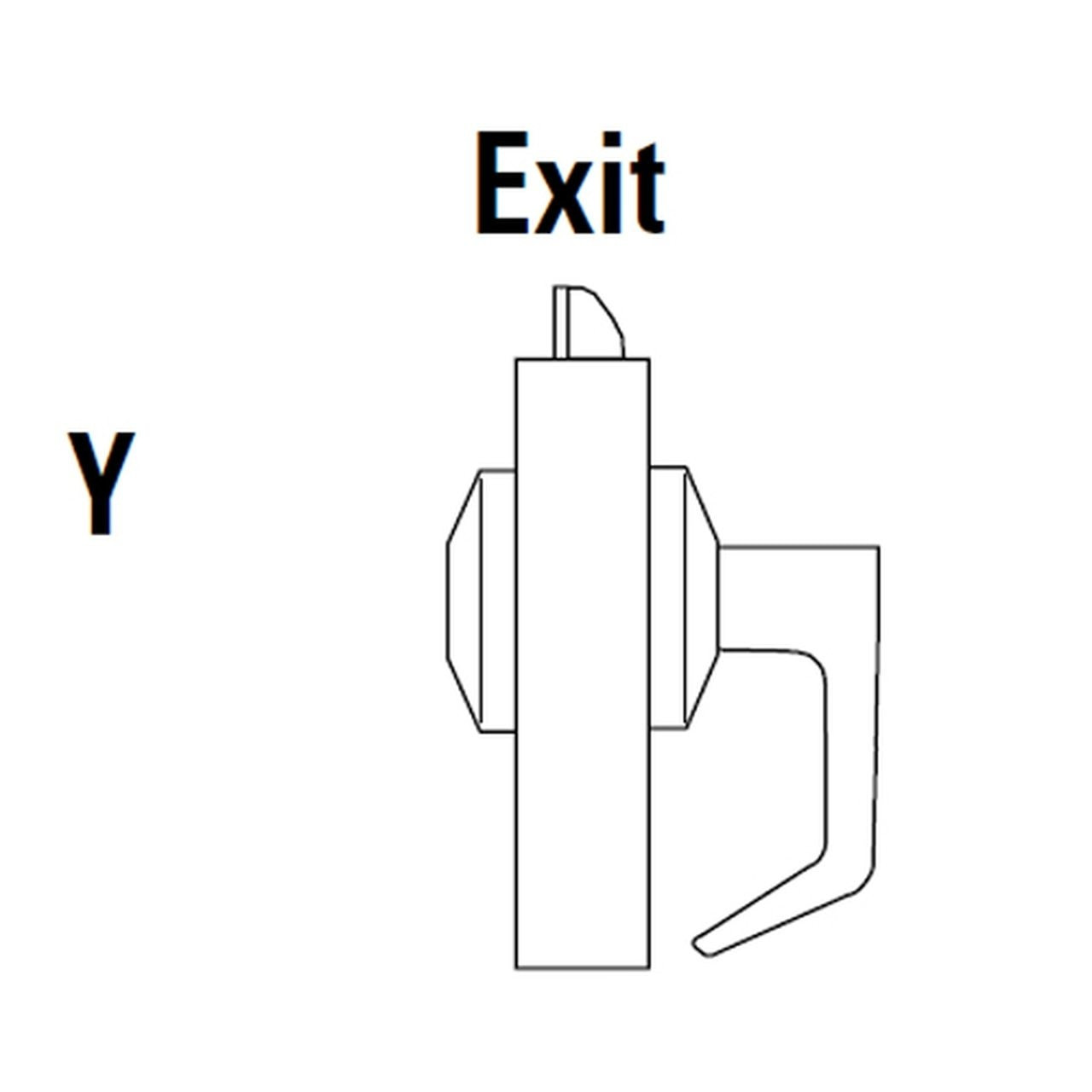 9K40Y14KS3612 Best 9K Series Exit Heavy Duty Cylindrical Lever Locks in Satin Bronze