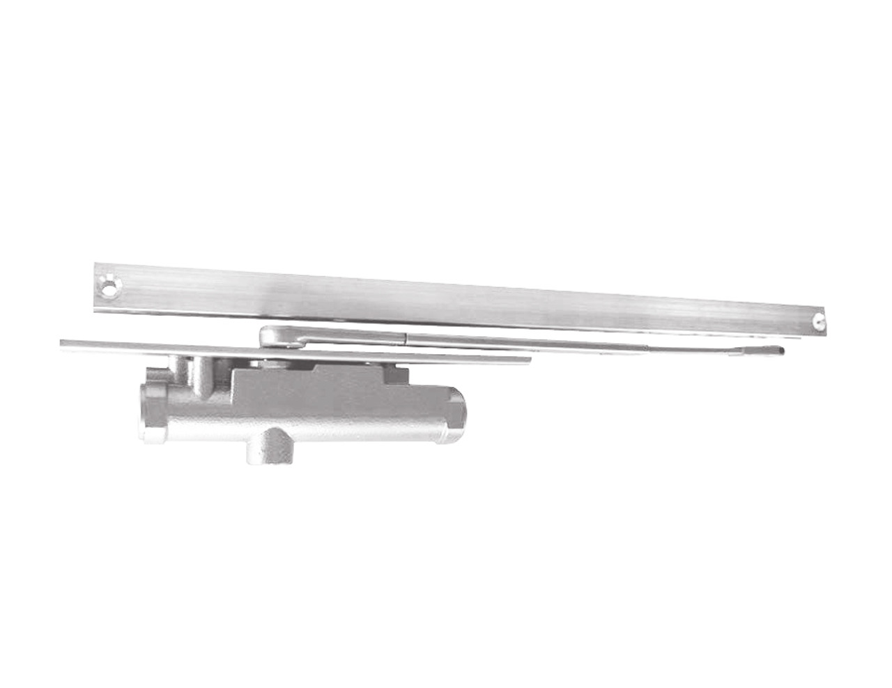 3131-H-Bumper-LH-US26 LCN Door Closer Hold Open Track with Bumper in Bright Chrome Finish