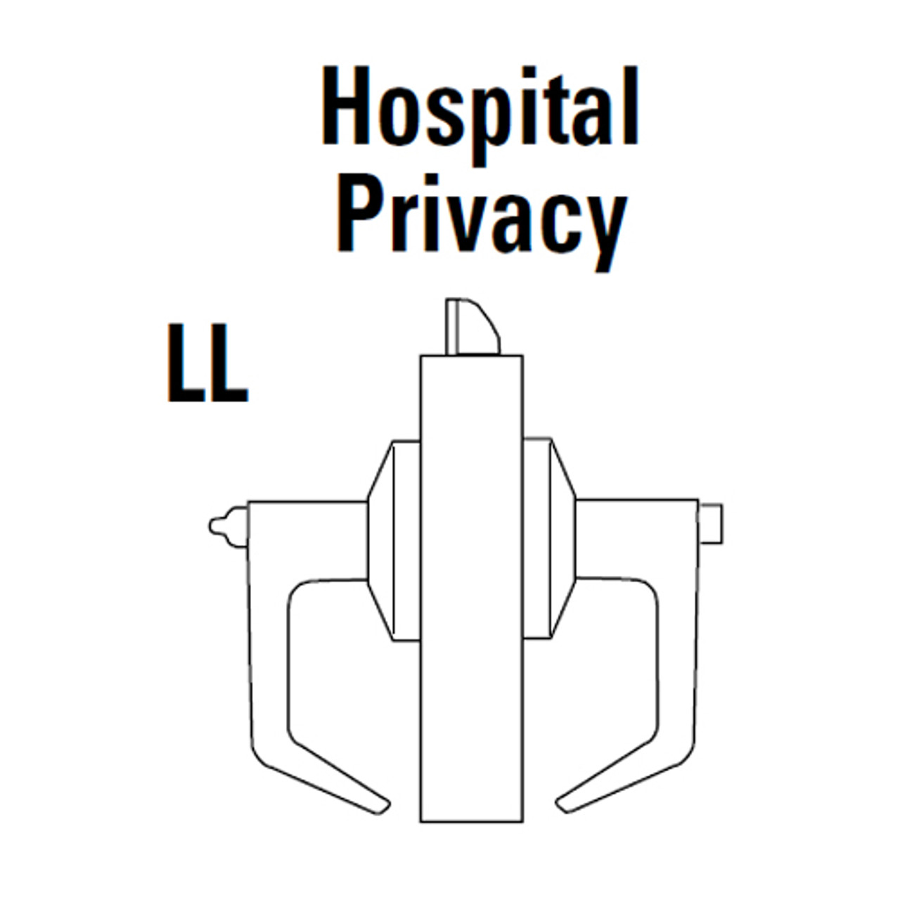 9K40LL14LS3622 Best 9K Series Hospital Privacy Heavy Duty Cylindrical Lever Locks in Black