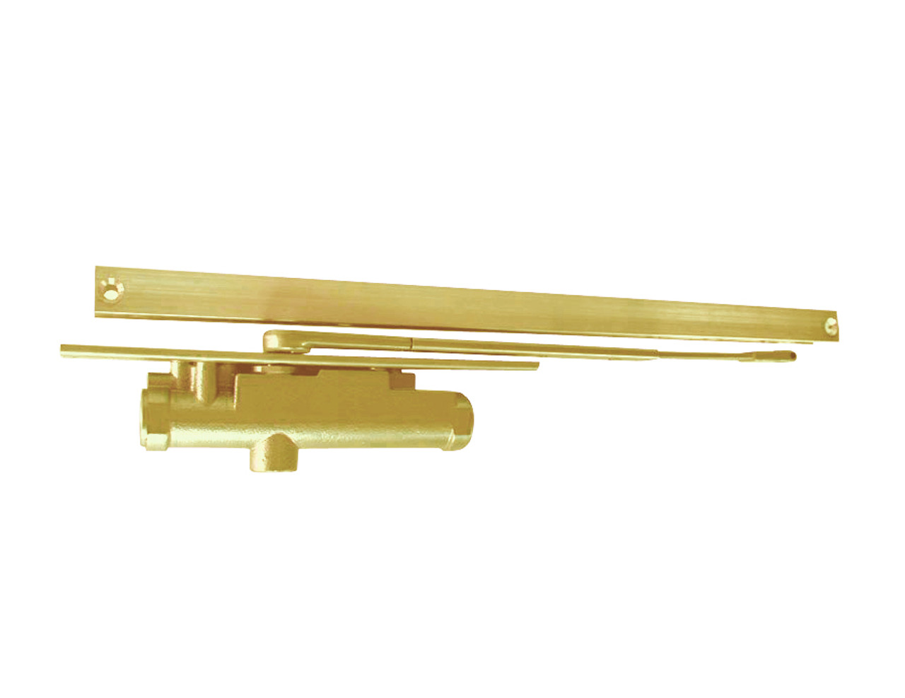 3131-H-Bumper-RH-US4 LCN Door Closer Hold Open Track with Bumper in Satin Brass Finish