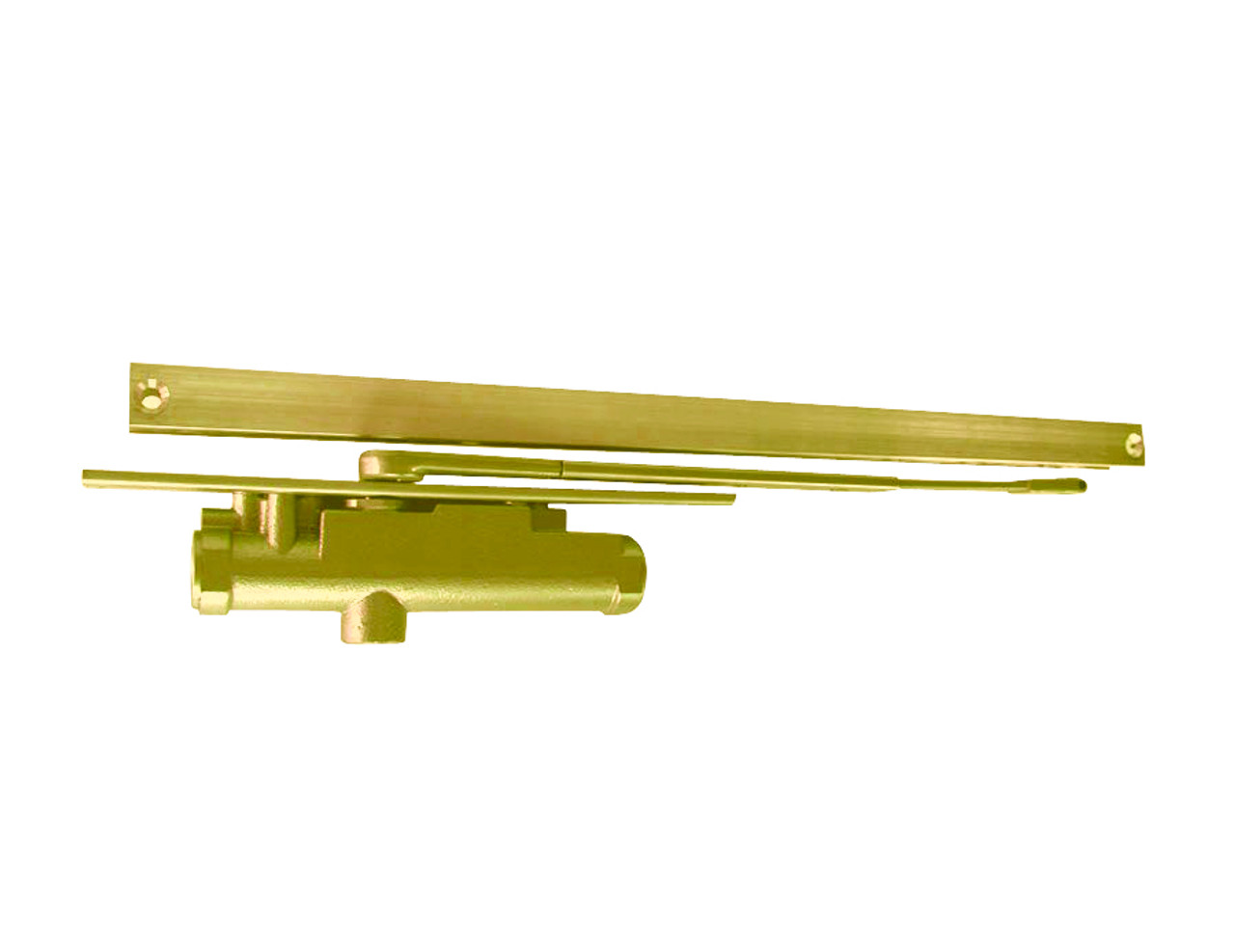 3132-Bumper-LH-BRASS LCN Door Closer Standard Track with Bumper Arm in Brass Finish