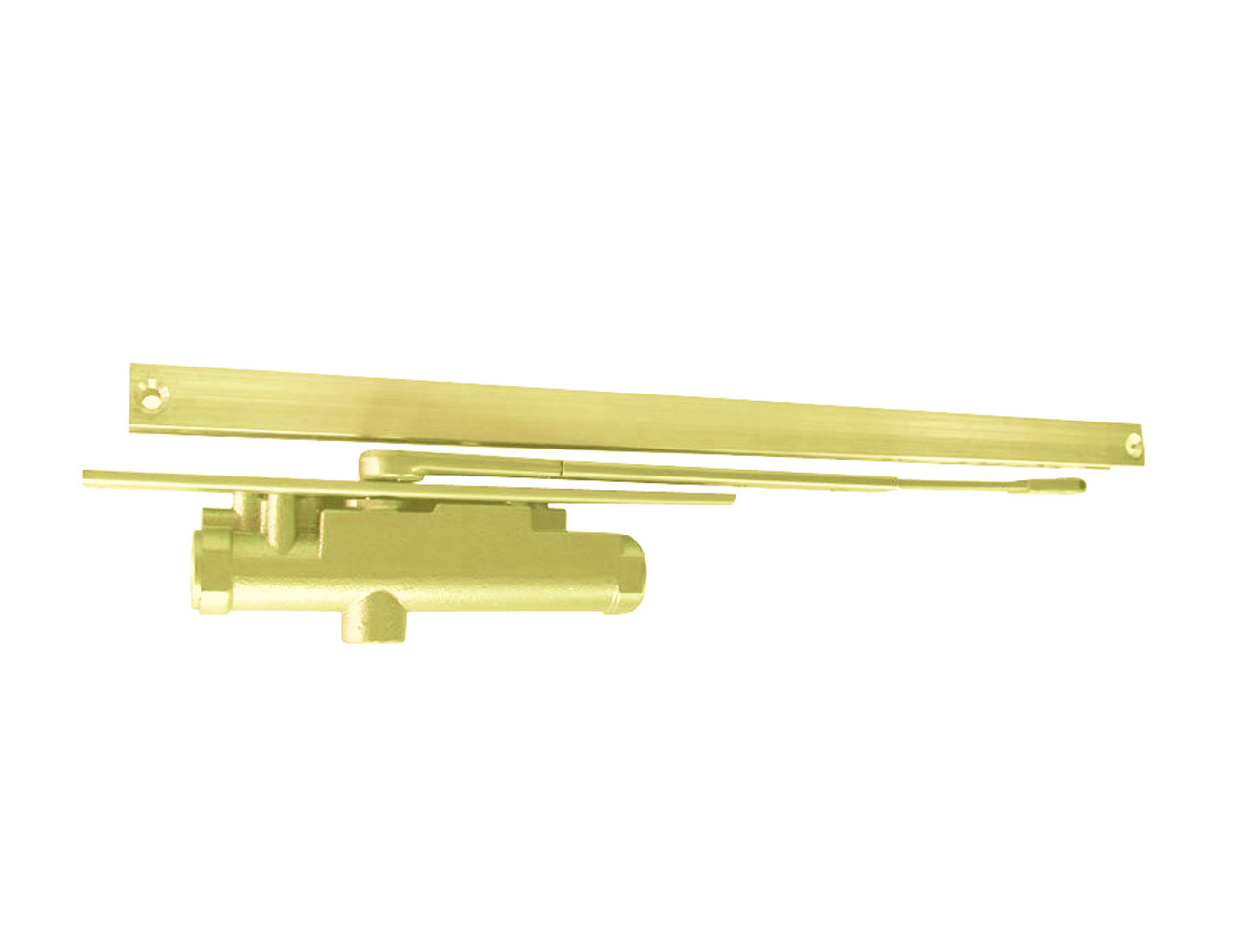 3133-Bumper-LH-US3 LCN Door Closer Standard Track with Bumper Arm in Bright Brass Finish