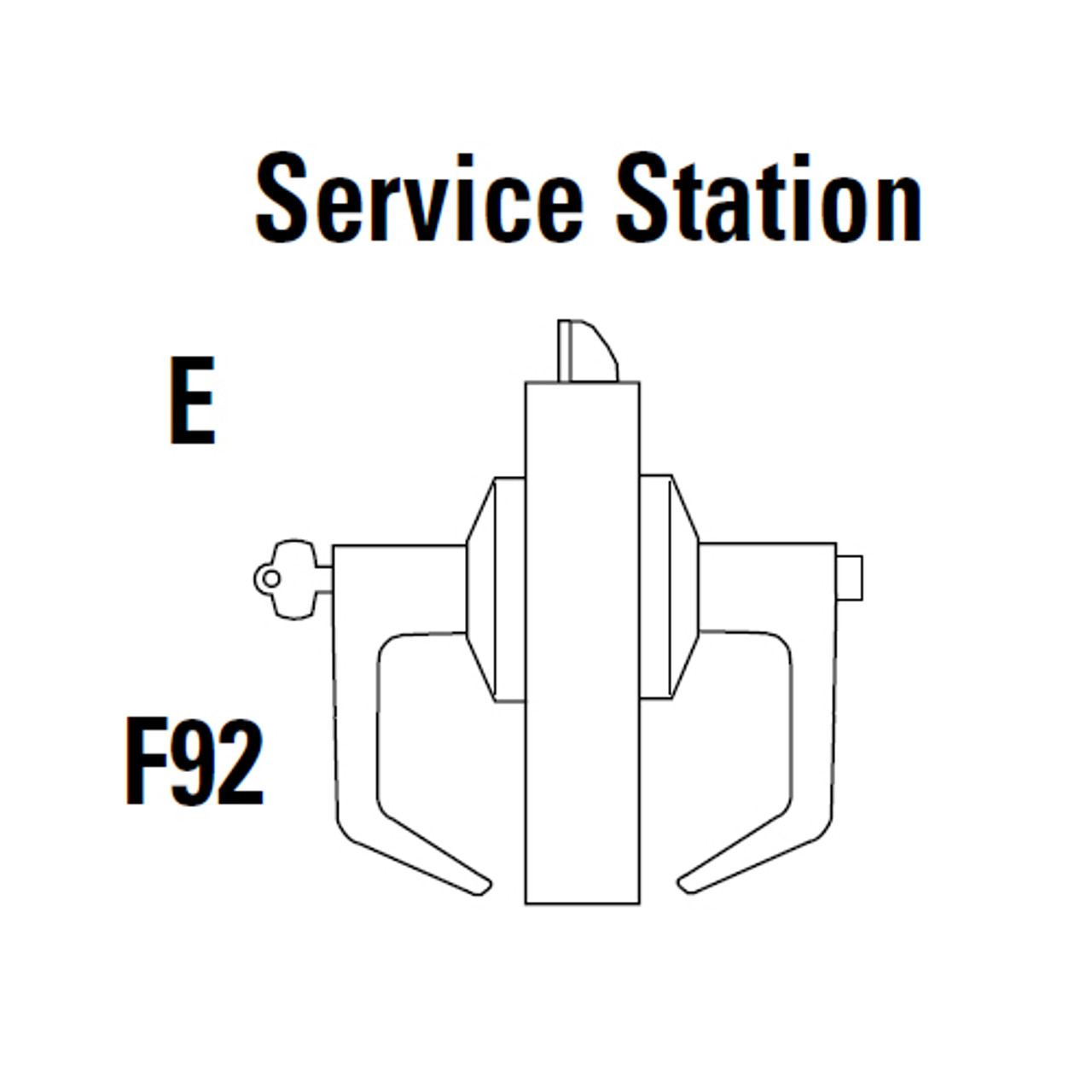 9K37E14KSTK618 Best 9K Series Service Station Cylindrical Lever Locks with Curved with Return Lever Design Accept 7 Pin Best Core in Bright Nickel