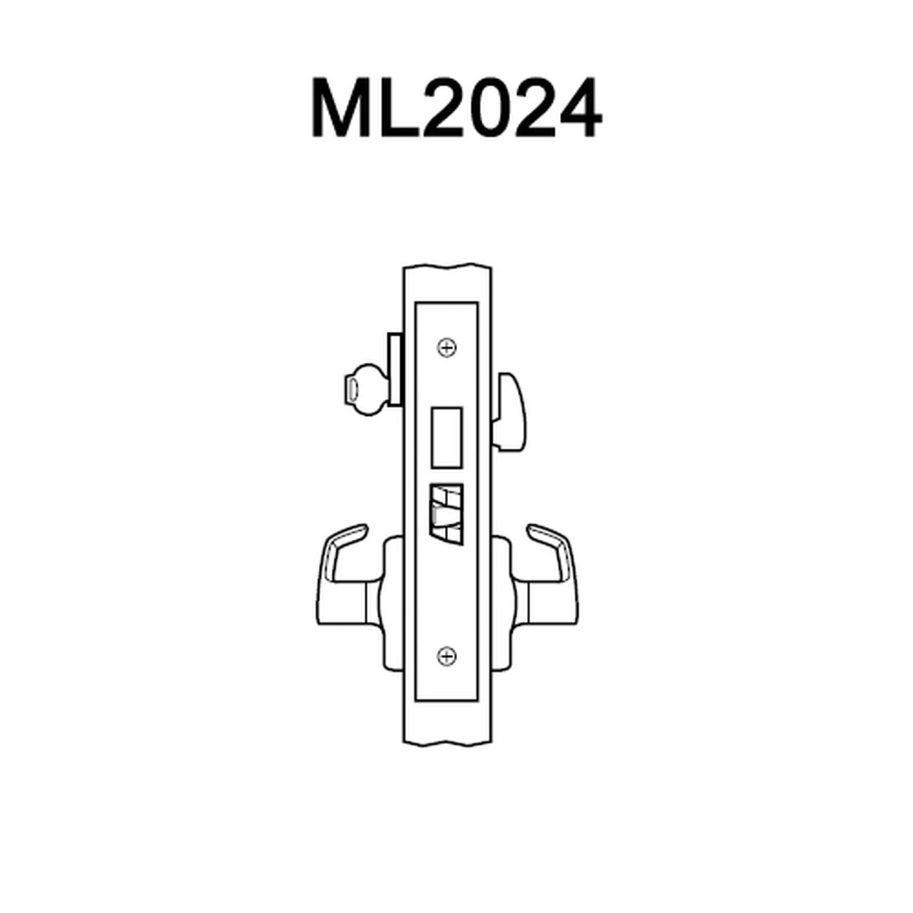 ML2024-LWF-618-CL6 Corbin Russwin ML2000 Series IC 6-Pin Less Core Mortise Entrance Locksets with Lustra Lever in Bright Nickel