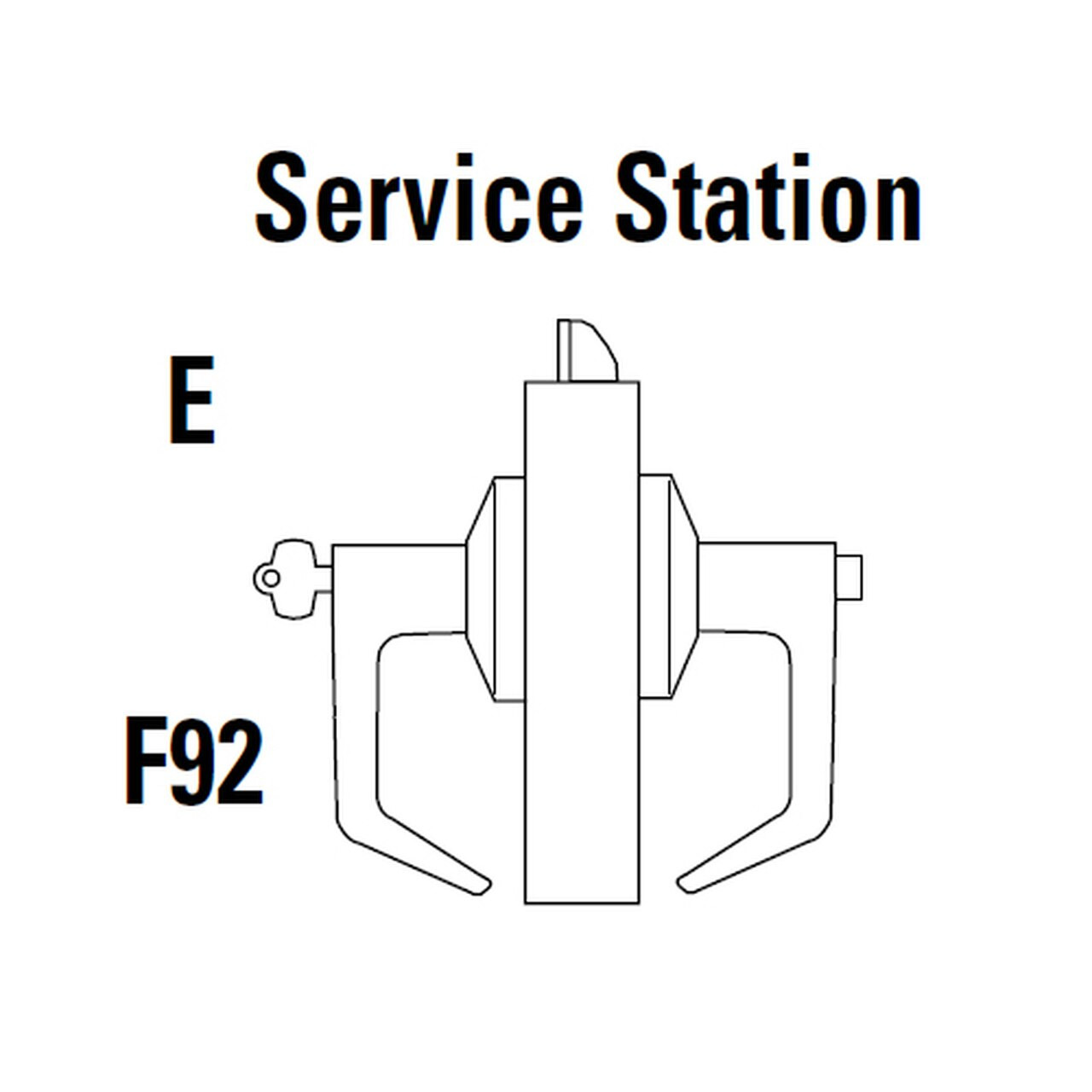 9K47E16DSTK605 Best 9K Series Service Station Cylindrical Lever Locks with Curved without Return Lever Design Accept 7 Pin Best Core in Bright Brass