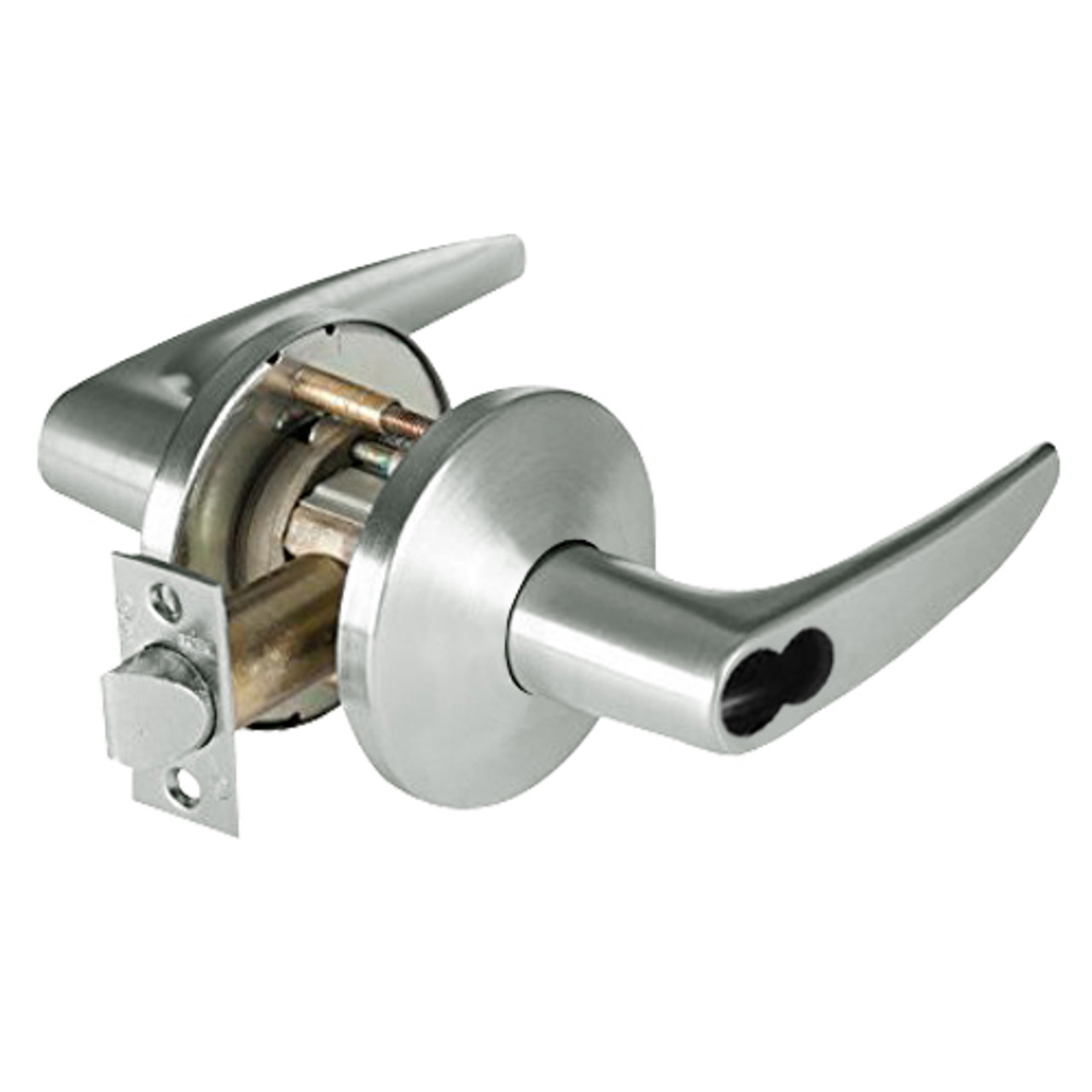 9K37W16LS3618 Best 9K Series Institutional Cylindrical Lever Locks with Curved without Return Lever Design Accept 7 Pin Best Core in Bright Nickel