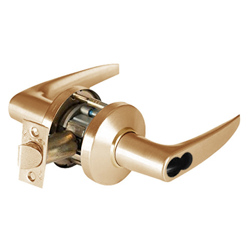 9K47W16CS3612 Best 9K Series Institutional Cylindrical Lever Locks with Curved without Return Lever Design Accept 7 Pin Best Core in Satin Bronze