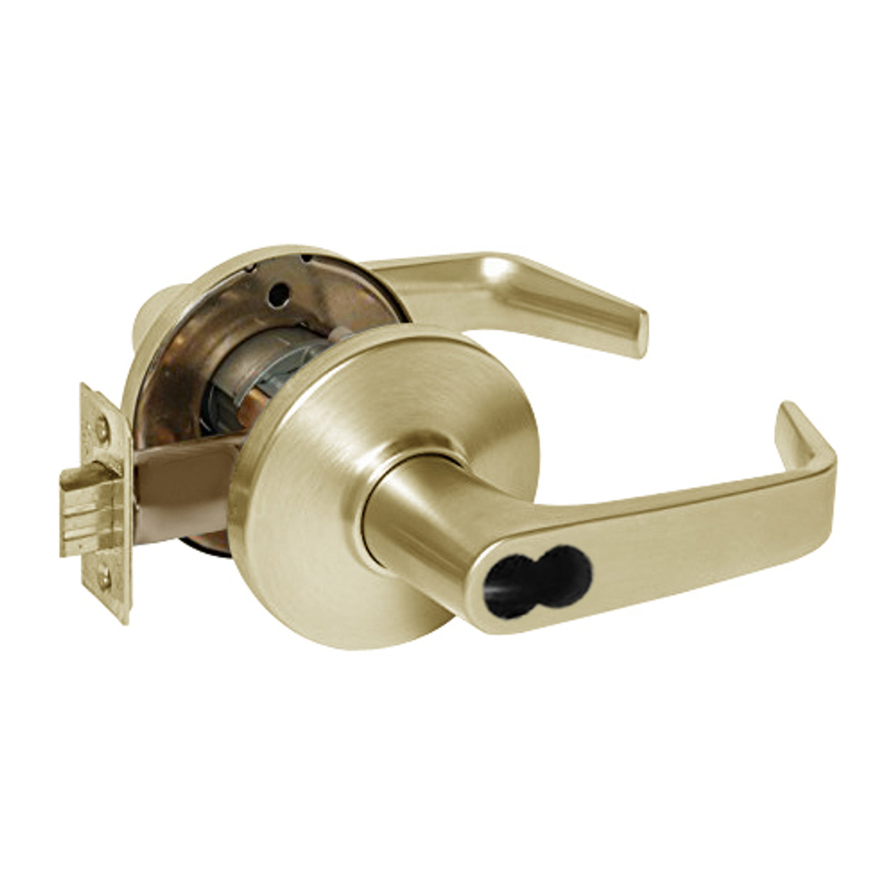 9K47W15DSTK606 Best 9K Series Institutional Cylindrical Lever Locks with Contour Angle with Return Lever Design Accept 7 Pin Best Core in Satin Brass