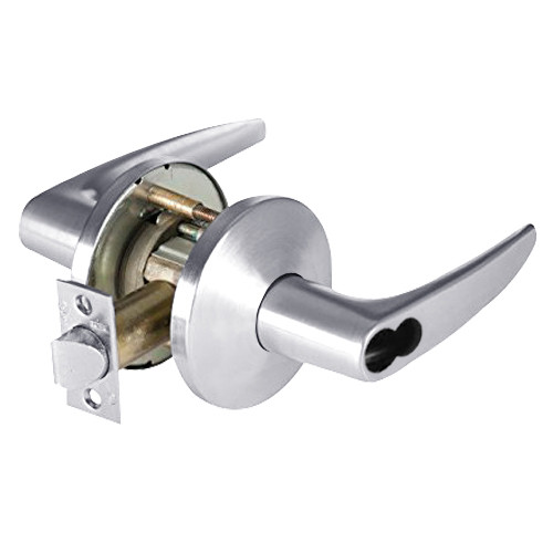9K47C16LS3625 Best 9K Series Corridor Cylindrical Lever Locks with Curved without Return Lever Design Accept 7 Pin Best Core in Bright Chrome
