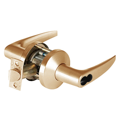 9K47IN16KSTK612 Best 9K Series Intruder Cylindrical Lever Locks with Curved without Return Lever Design Accept 7 Pin Best Core in Satin Bronze