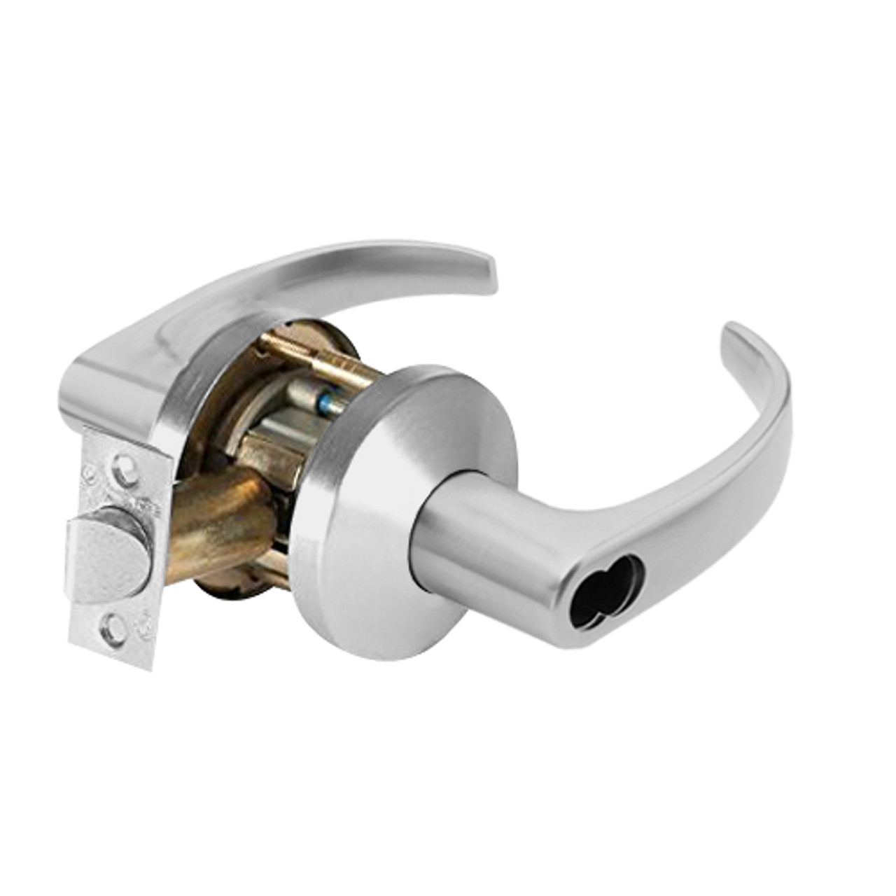 9K57S14KSTK626 Best 9K Series Communicating Cylindrical Lever Locks with Curved with Return Lever Design Accept 7 Pin Best Core in Satin Chrome