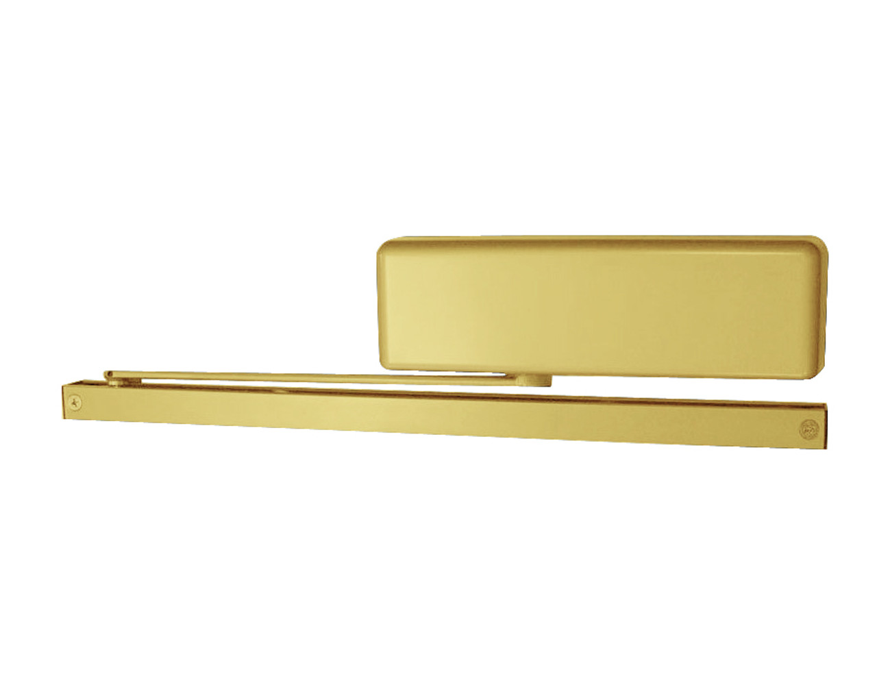 4024T-H-LH-US3 LCN Door Closer with Hold-Open Arm in Bright Brass Finish