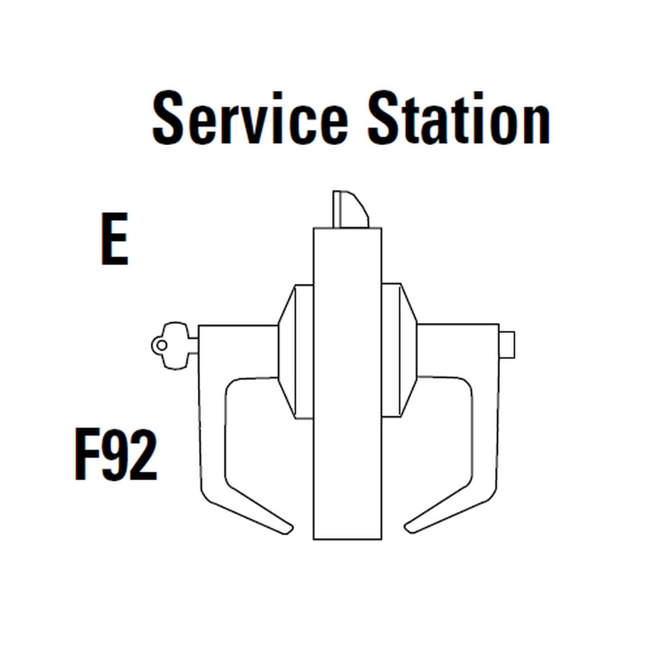 9K57E15LS3612 Best 9K Series Service Station Cylindrical Lever Locks with Contour Angle with Return Lever Design Accept 7 Pin Best Core in Satin Bronze