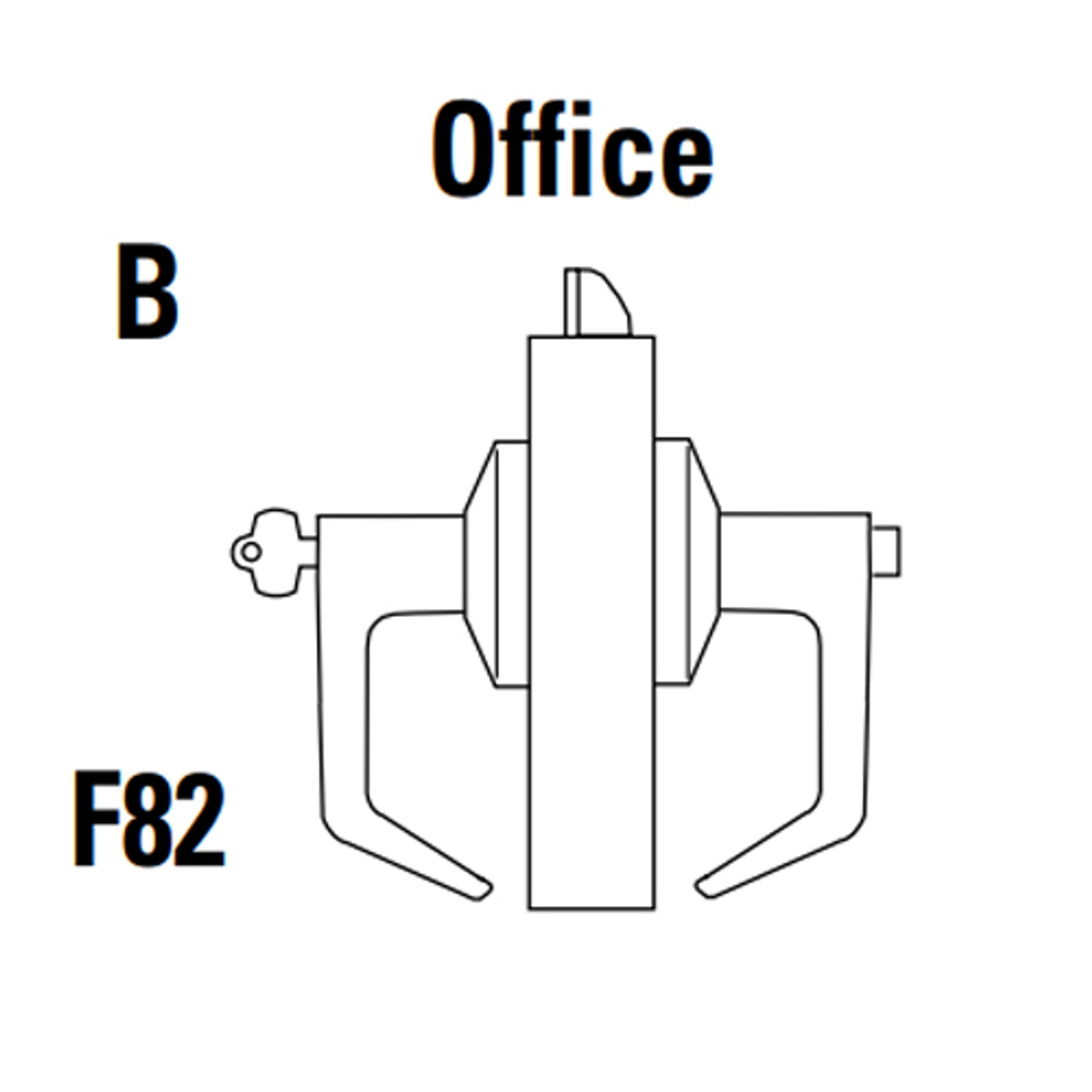 9K37B15CS3622 Best 9K Series Office Function Cylindrical Lever Locks with Contour Angle with Return Lever Design Accept 7 Pin Best Core in Black