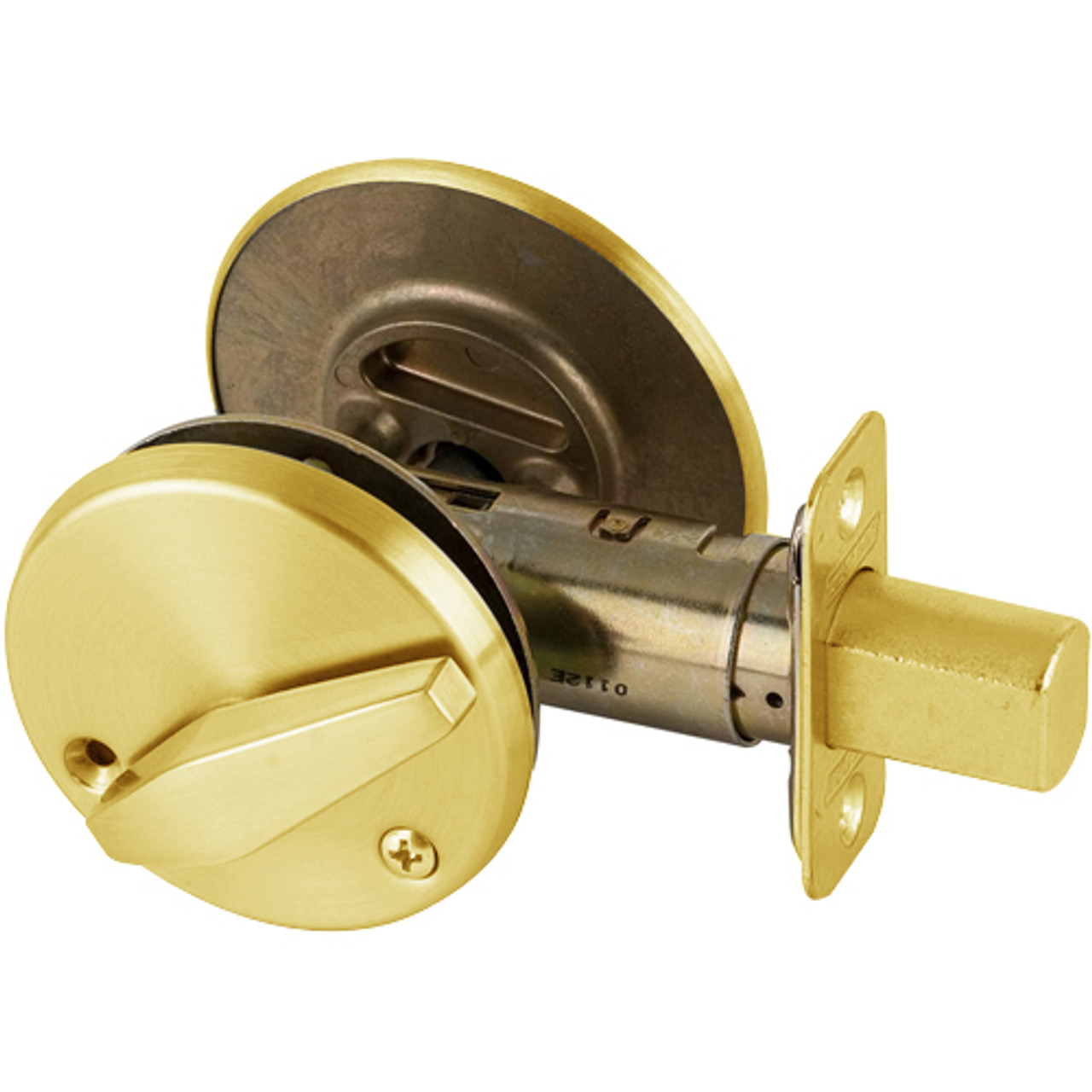 B571-605 Schlage Door Bolt with Occupancy Indicator in Bright Brass