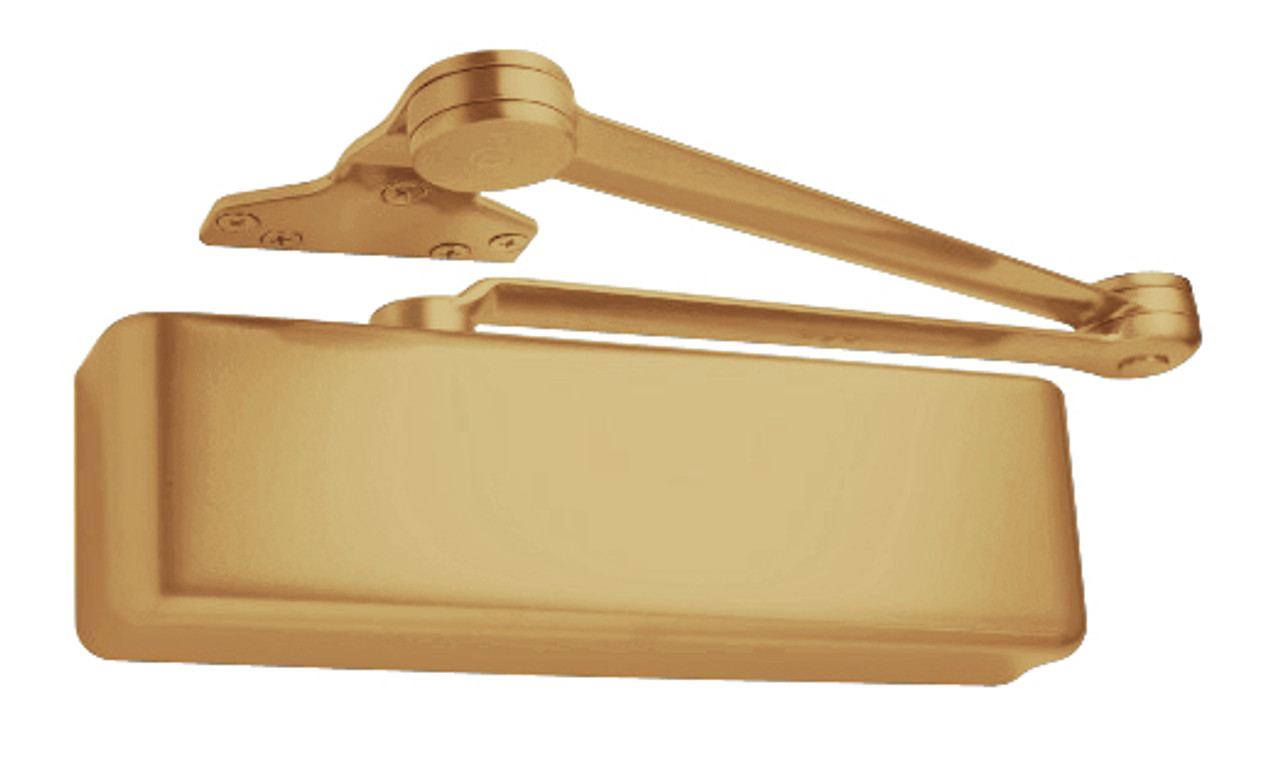 4040XP-EDA-w-62G-US4 LCN Door Closer Extra Duty Arm with Thick Hub Shoe in Satin Brass Finish