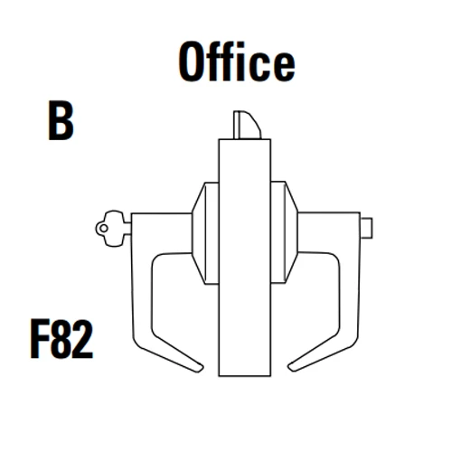 9K47EA15LS3605 Best 9K Series Entrance or Office Cylindrical Lever Locks with Contour Angle with Return Lever Design Accept 7 Pin Best Core in Bright Brass