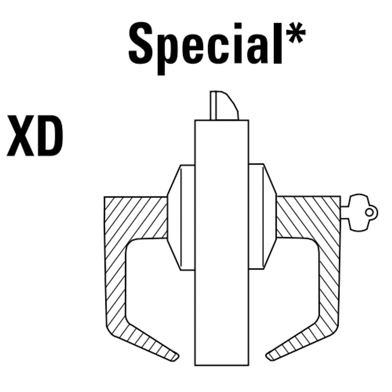 9K37XD15CS3612 Best 9K Series Special Function Cylindrical Lever Locks with Contour Angle with Return Lever Design Accept 7 Pin Best Core in Satin Bronze