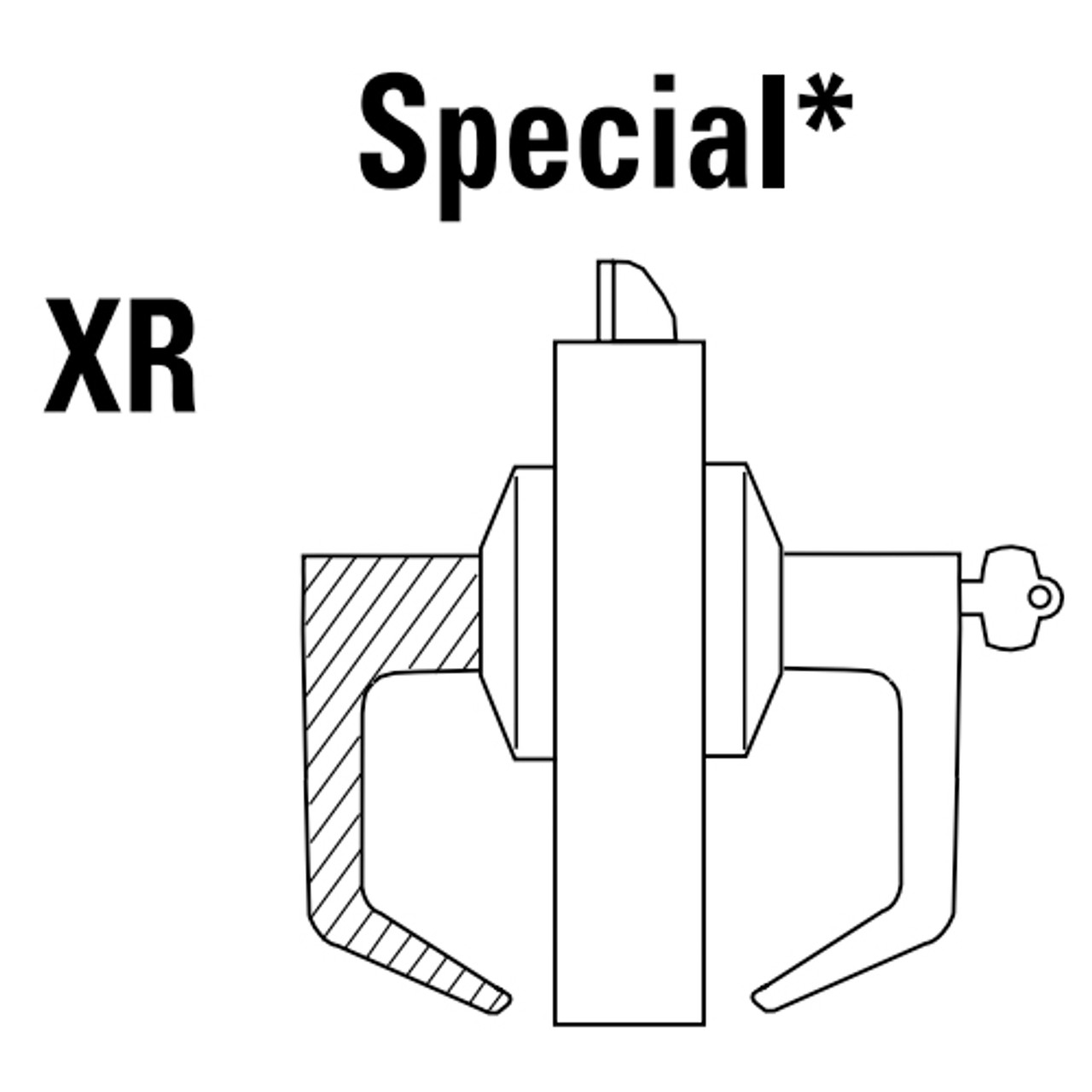 9K37XR14DSTK625 Best 9K Series Special Function Cylindrical Lever Locks with Curved with Return Lever Design Accept 7 Pin Best Core in Bright Chrome