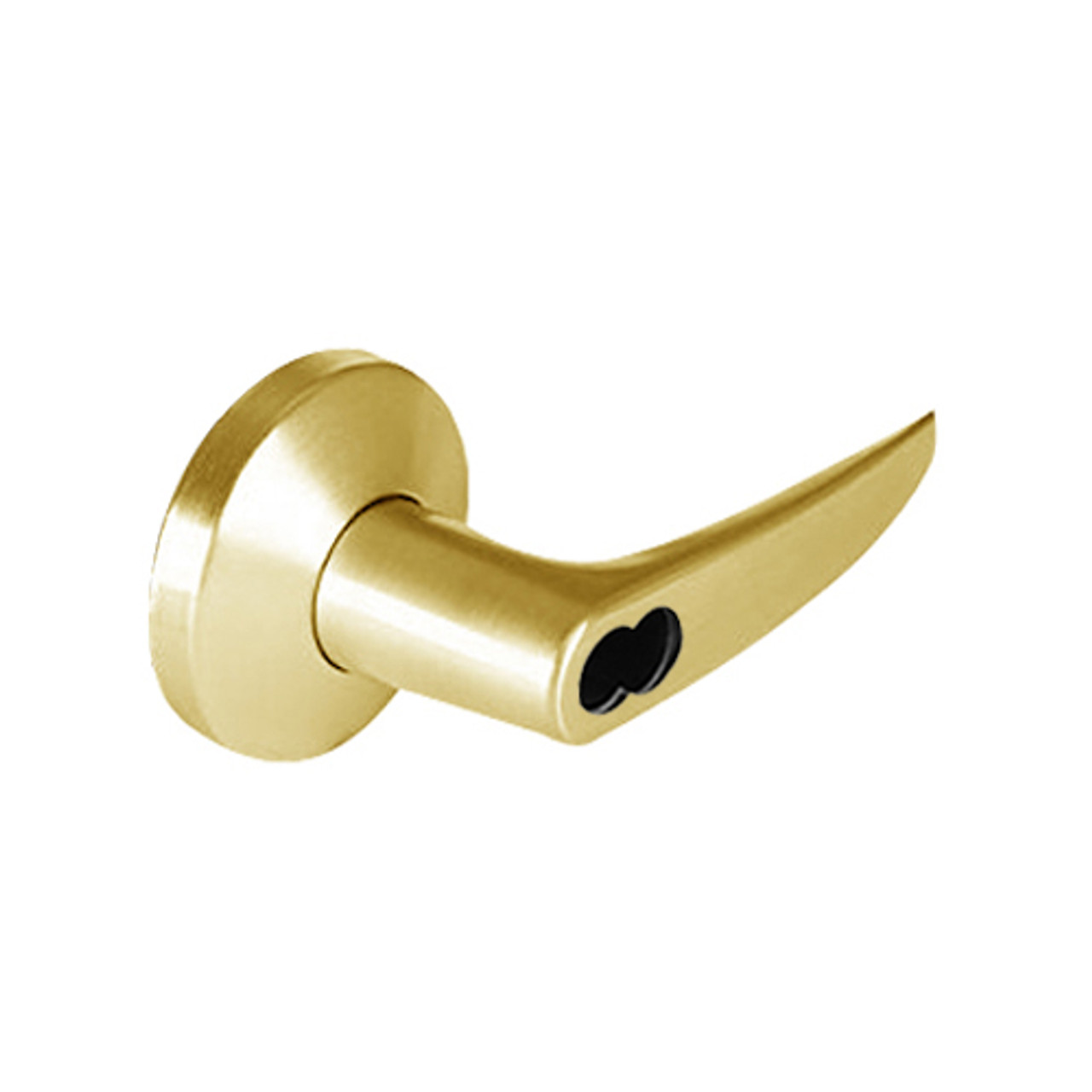 9K37YR16KSTK605 Best 9K Series Special Function Cylindrical Lever Locks with Curved without Return Lever Design Accept 7 Pin Best Core in Bright Brass