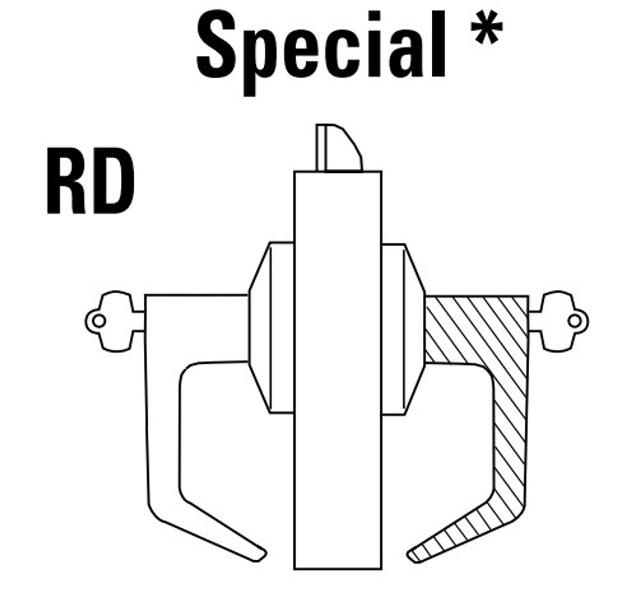 9K37RD14LS3619 Best 9K Series Special Function Cylindrical Lever Locks with Curved with Return Lever Design Accept 7 Pin Best Core in Satin Nickel