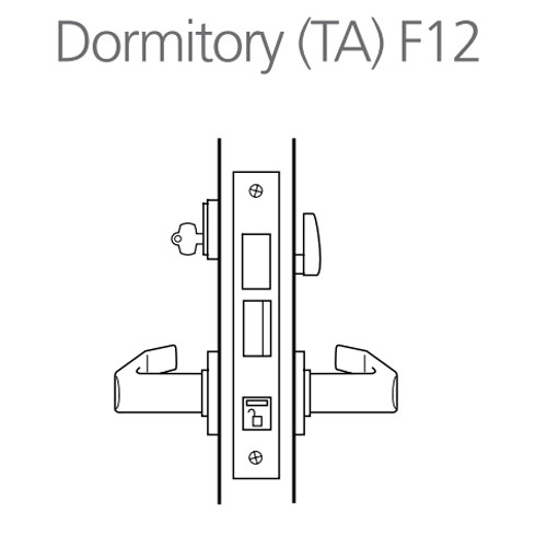 45H7TA17RS606 Best 40H Series Dormitory with Deadbolt Heavy Duty Mortise Lever Lock with Gull Wing RH in Satin Brass