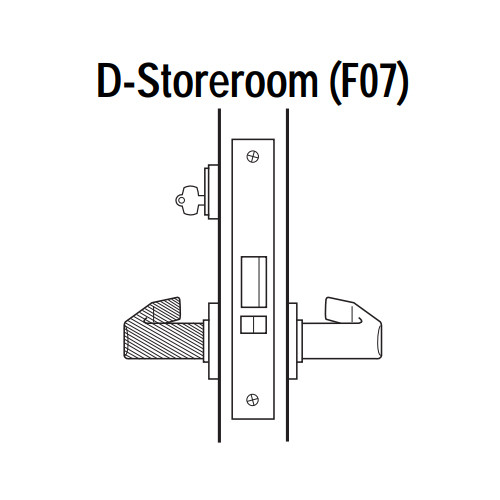 45H7D17RR625 Best 40H Series Storeroom Heavy Duty Mortise Lever Lock with Gull Wing RH in Bright Chrome