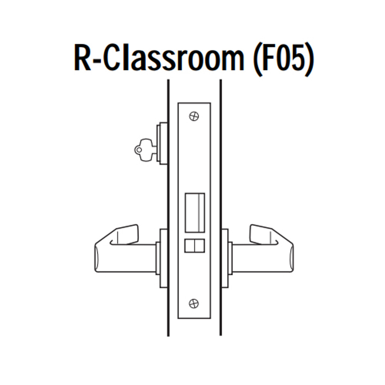 45H7R3H630 Best 40H Series Classroom Heavy Duty Mortise Lever Lock with Solid Tube Return Style in Satin Stainless Steel