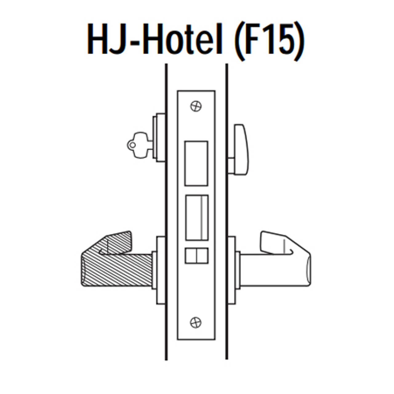 45H7HJ14S625 Best 40H Series Hotel with Deadbolt Heavy Duty Mortise Lever Lock with Curved with Return Style in Bright Chrome