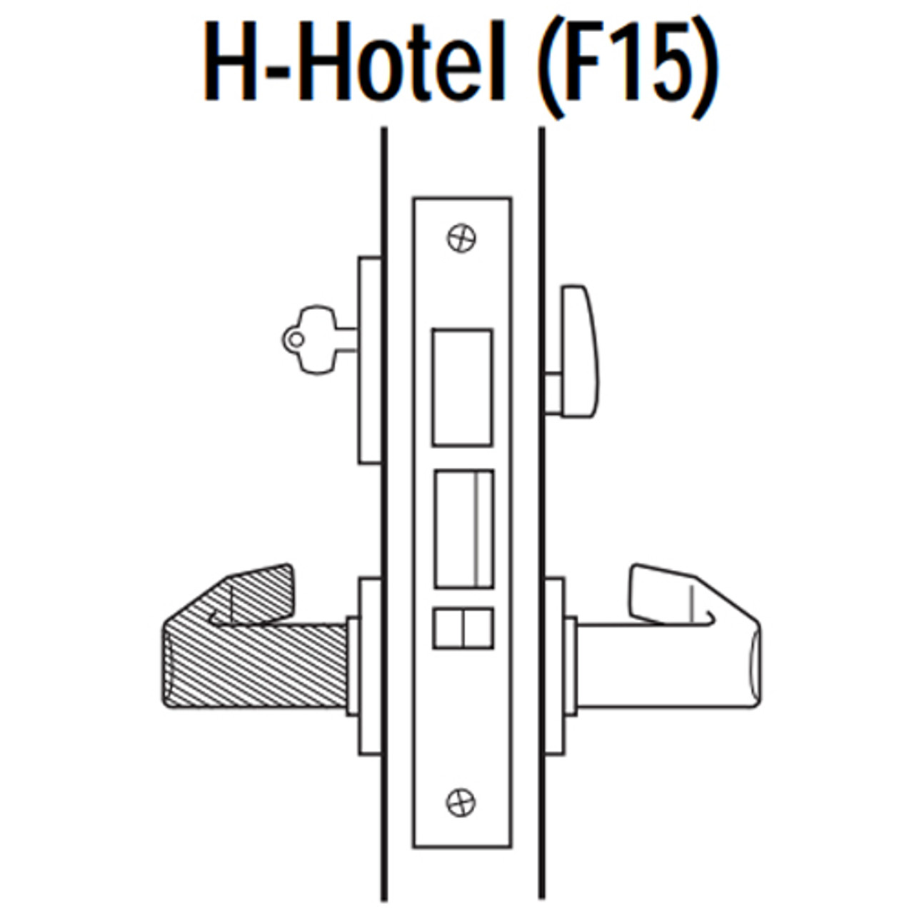 45H7H14R622 Best 40H Series Hotel with Deadbolt Heavy Duty Mortise Lever Lock with Curved with Return Style in Black