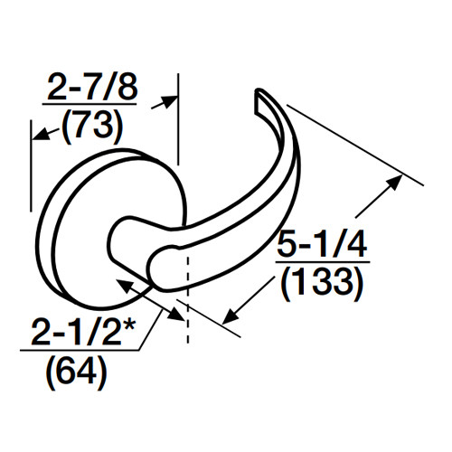 ML2082-PSF-625-CL7 Corbin Russwin ML2000 Series IC 7-Pin Less Core Mortise Dormitory or Exit Locksets with Princeton Lever with Deadbolt in Bright Chrome