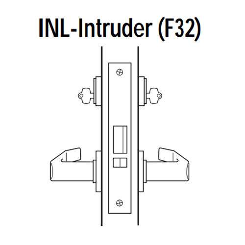 45H7INL16R622 Best 40H Series Intruder without Deadbolt Heavy Duty Mortise Lever Lock with Curved with No Return in Black