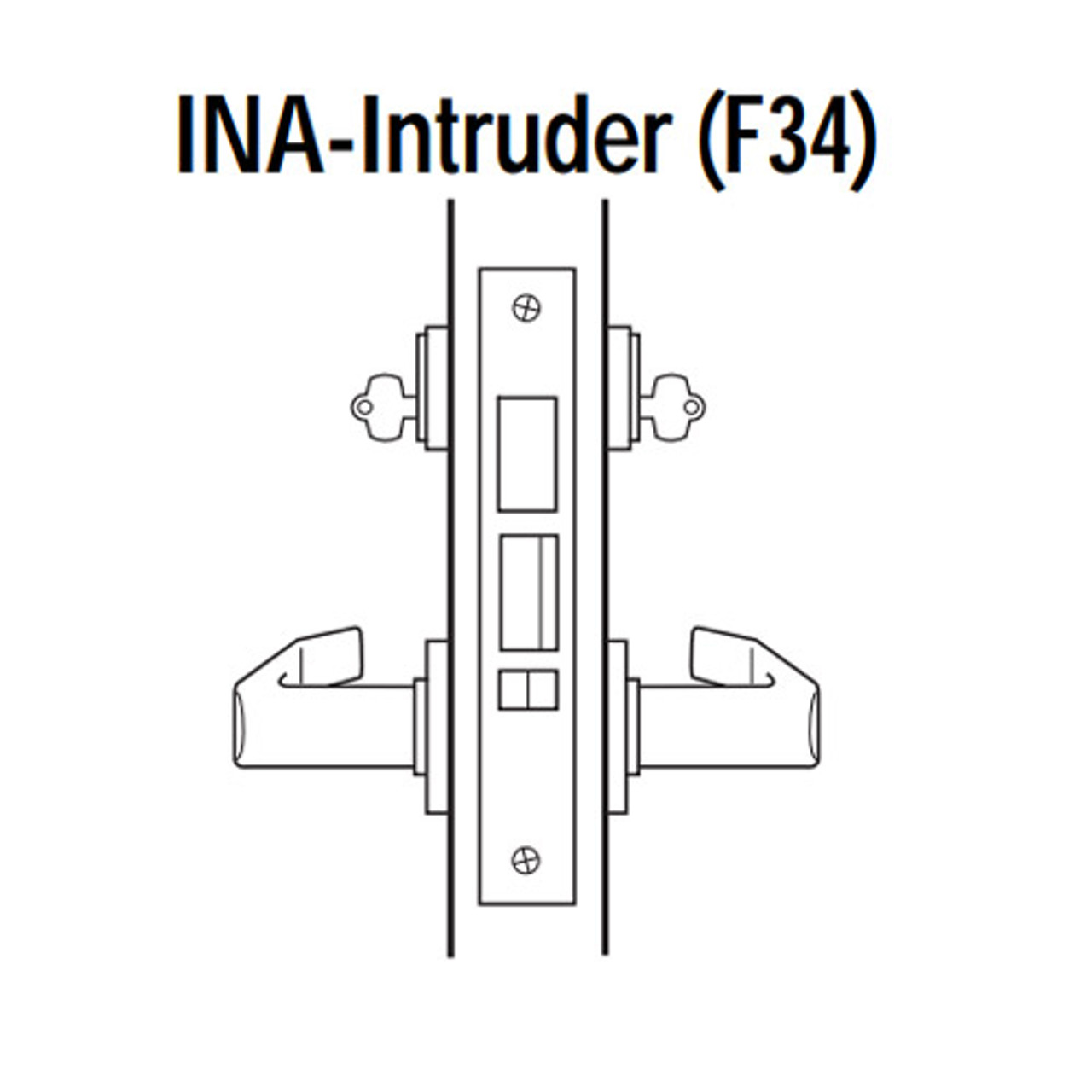 45H7INA3R611 Best 40H Series Intruder with Deadbolt Heavy Duty Mortise Lever Lock with Solid Tube Return Style in Bright Bronze