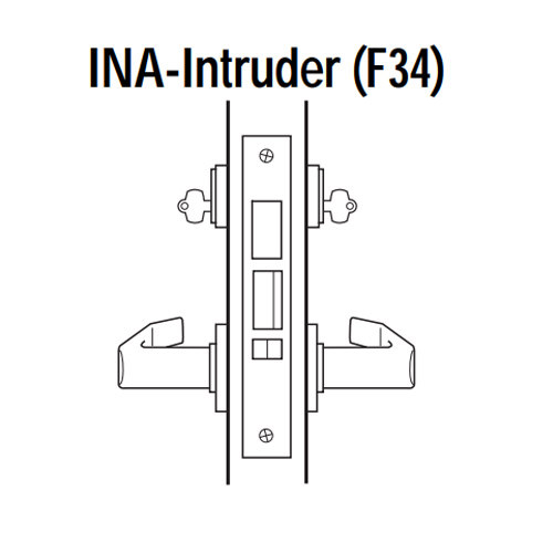 45H7INA17LS618 Best 40H Series Intruder with Deadbolt Heavy Duty Mortise Lever Lock with Gull Wing LH in Bright Nickel