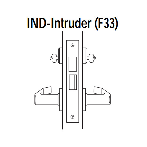 45H7IND17LH618 Best 40H Series Intruder with Deadbolt Heavy Duty Mortise Lever Lock with Gull Wing LH in Bright Nickel