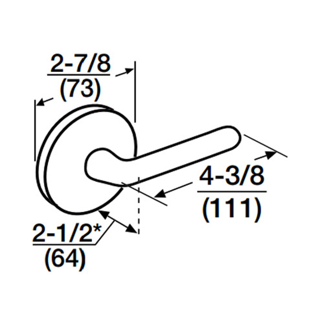 ML2067-RSF-606-CL6 Corbin Russwin ML2000 Series IC 6-Pin Less Core Mortise Apartment Locksets with Regis Lever in Satin Brass