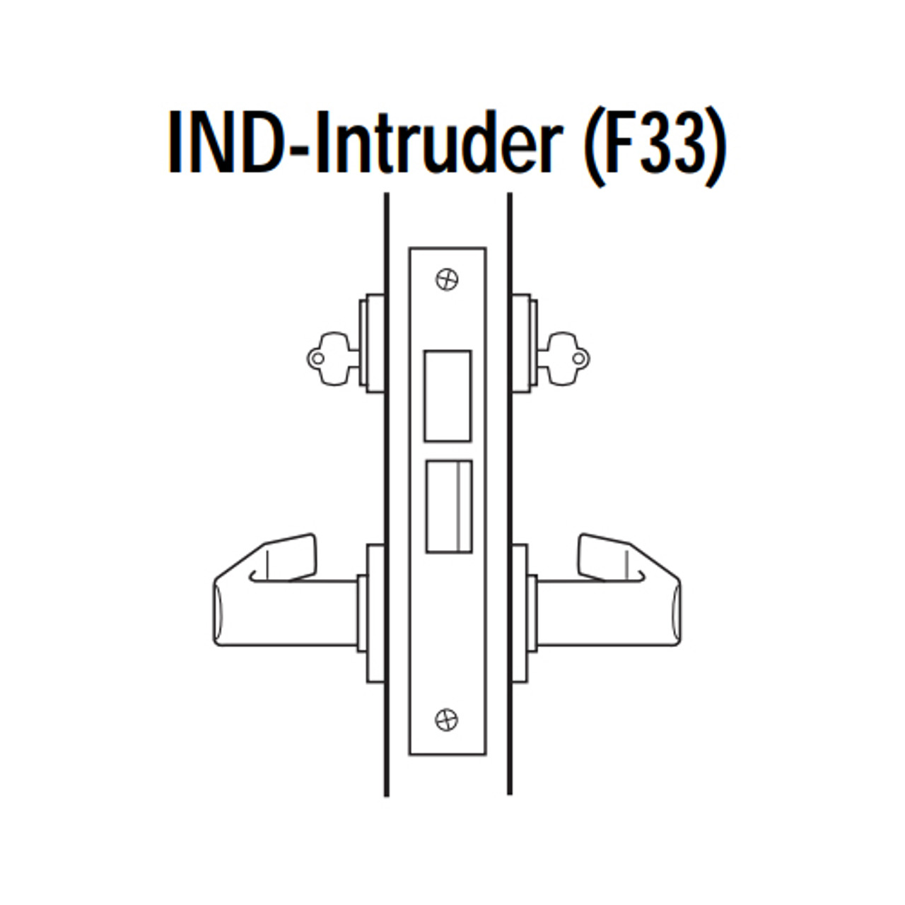 45H7IND17RS611 Best 40H Series Intruder with Deadbolt Heavy Duty Mortise Lever Lock with Gull Wing RH in Bright Bronze
