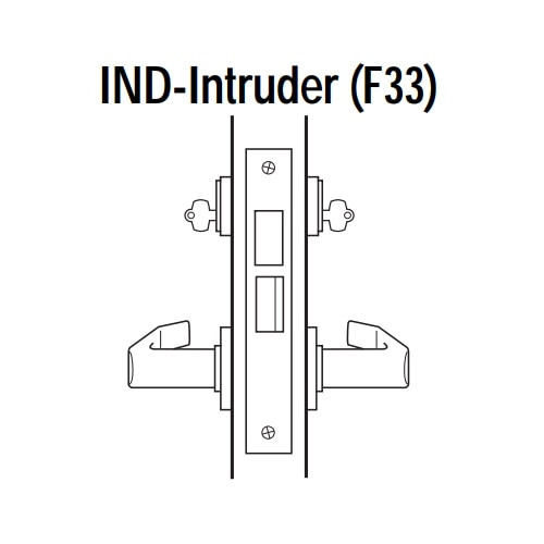 45H7IND3H618 Best 40H Series Intruder with Deadbolt Heavy Duty Mortise Lever Lock with Solid Tube Return Style in Bright Nickel