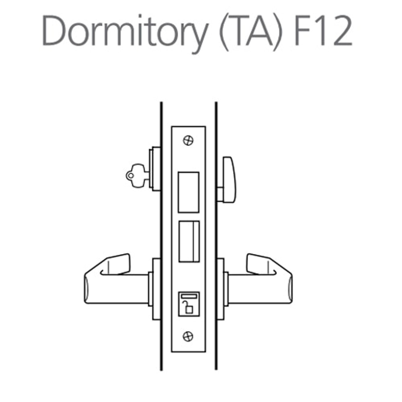 45H7TA3R613 Best 40H Series Dormitory with Deadbolt Heavy Duty Mortise Lever Lock with Solid Tube Return Style in Oil Rubbed Bronze