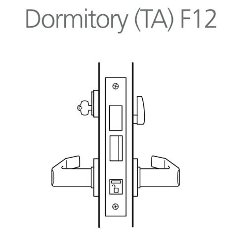 45H7TA12J619 Best 40H Series Dormitory with Deadbolt Heavy Duty Mortise Lever Lock with Solid Tube with No Return in Satin Nickel