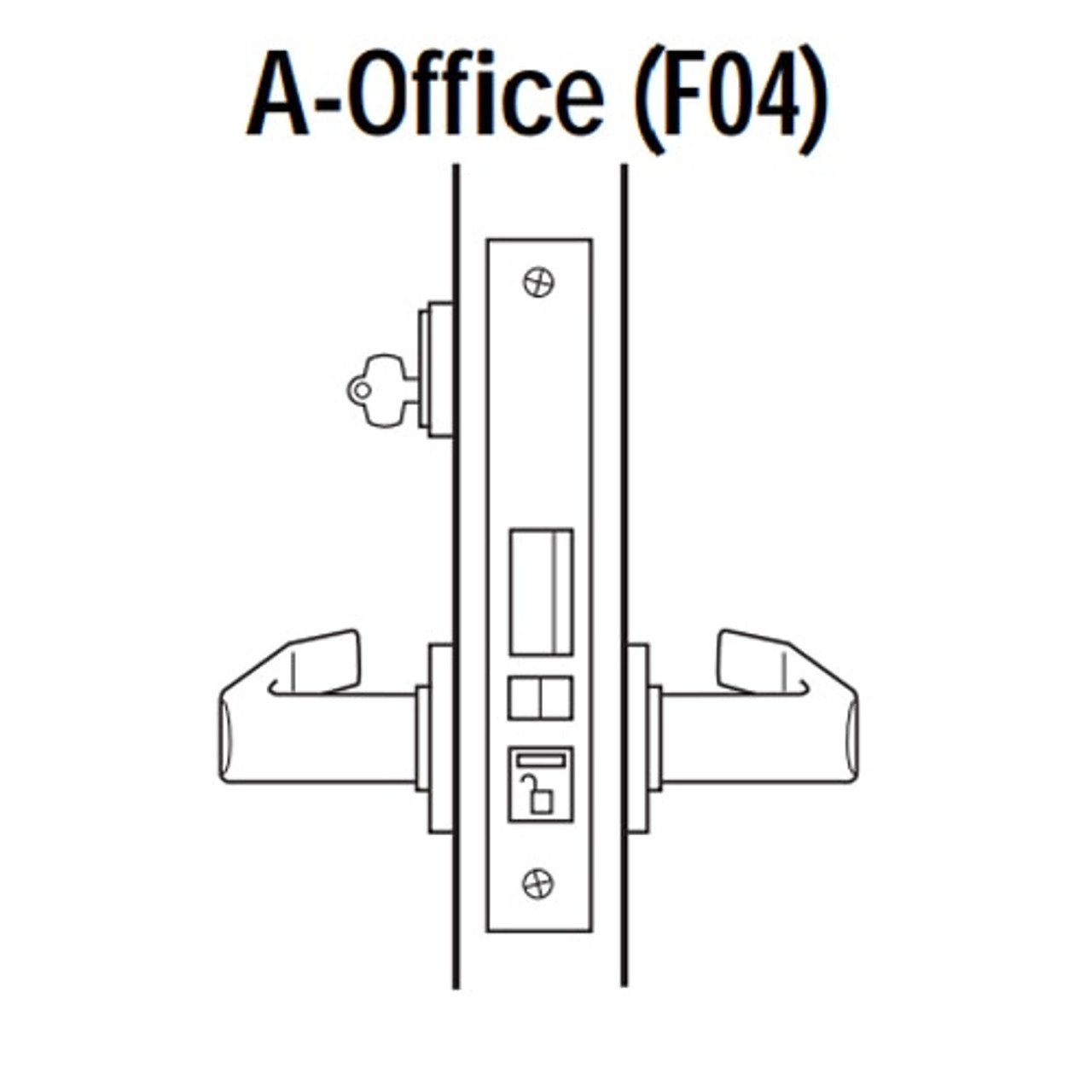 45H7A14J605 Best 40H Series Office Heavy Duty Mortise Lever Lock with Curved with Return Style in Bright Brass