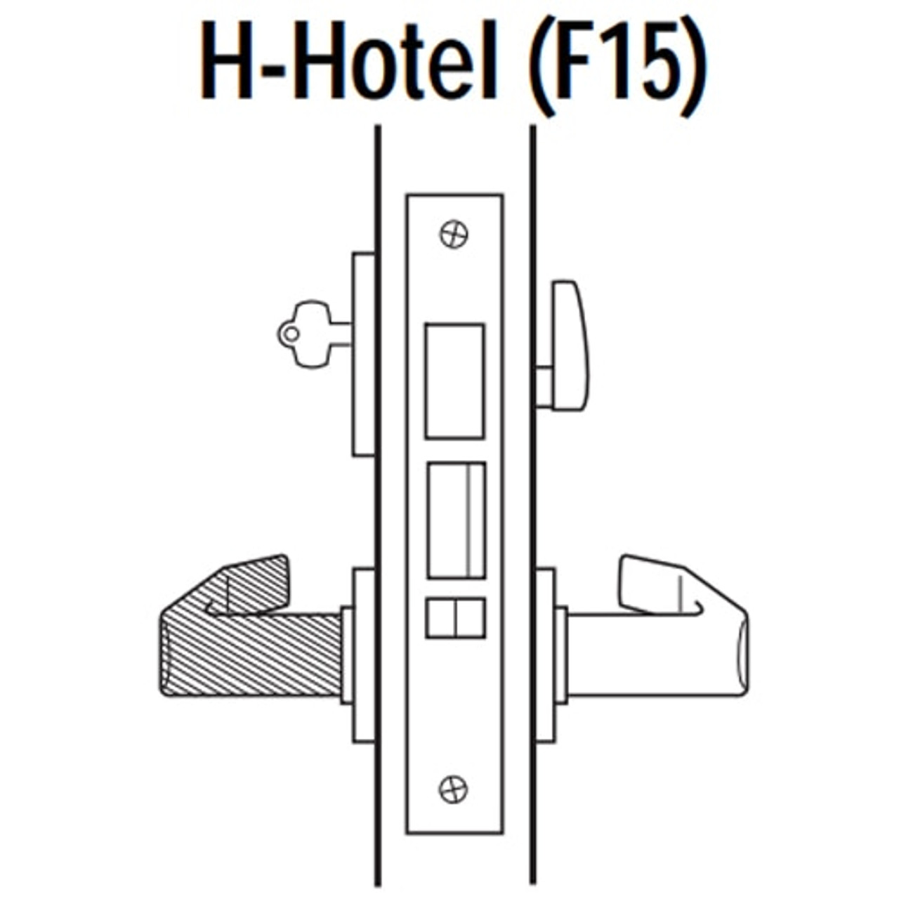 45H7H12J611 Best 40H Series Hotel with Deadbolt Heavy Duty Mortise Lever Lock with Solid Tube with No Return in Bright Bronze